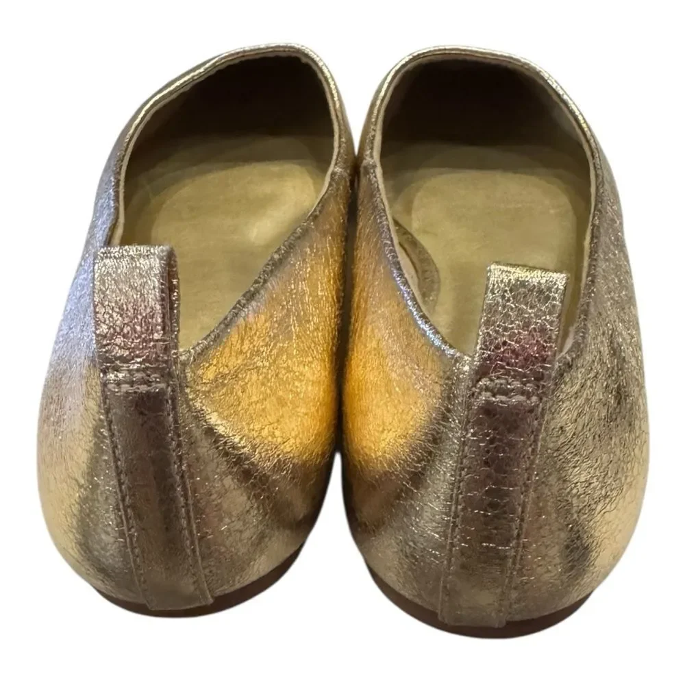 Open Edit Nordstrom Metallic Gold Women's Slip-On Flats 7.5